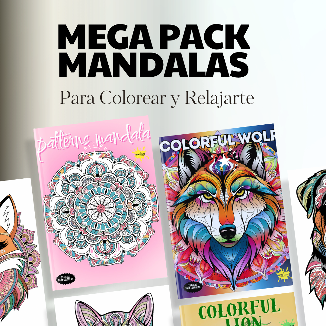 Mega Pack: Mandalas para Colorear y Relajarte